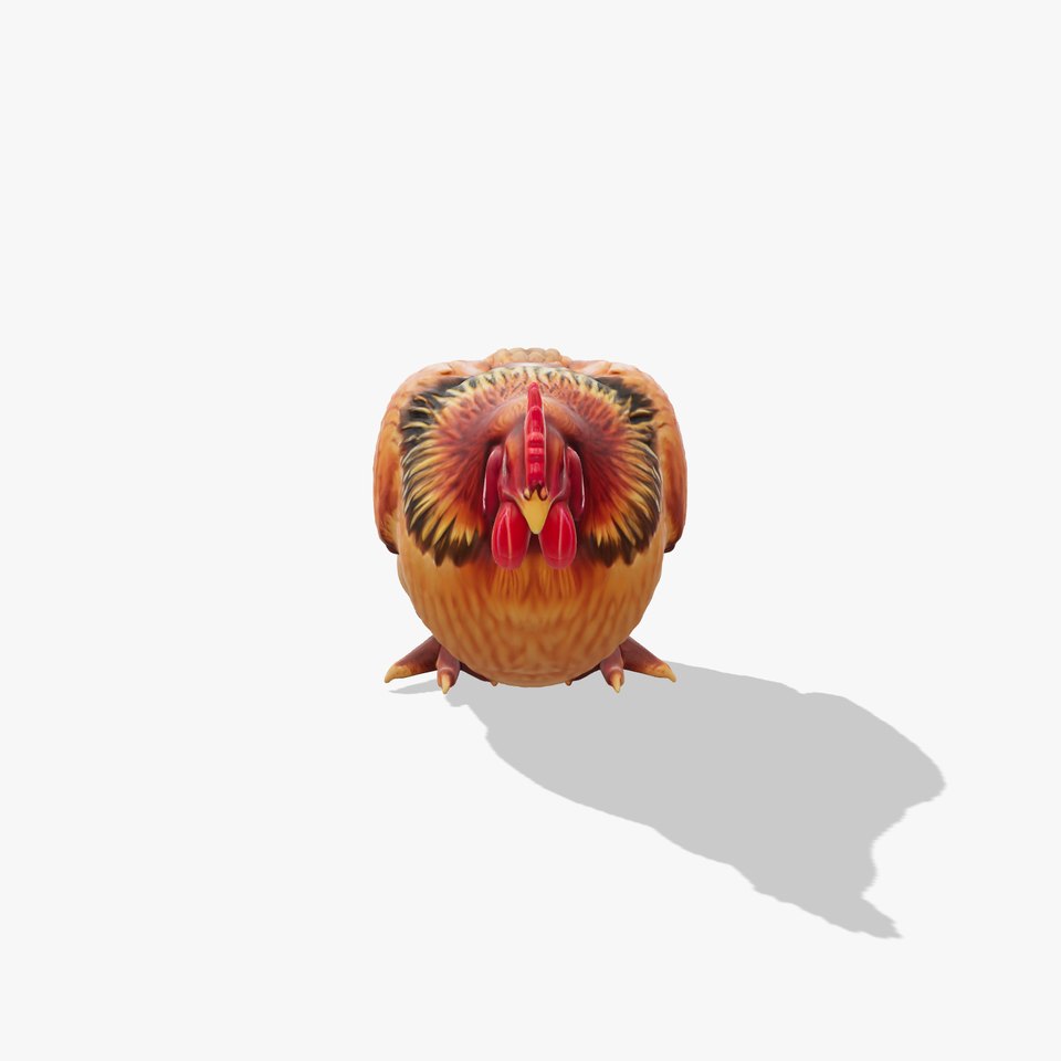 Detailed Chicken with Red Comb model pack